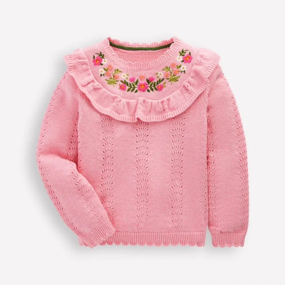 Boden Embroidered Pointelle Sweater